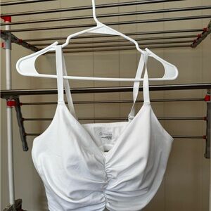 NWT Aerie White Ruched Sports Bra